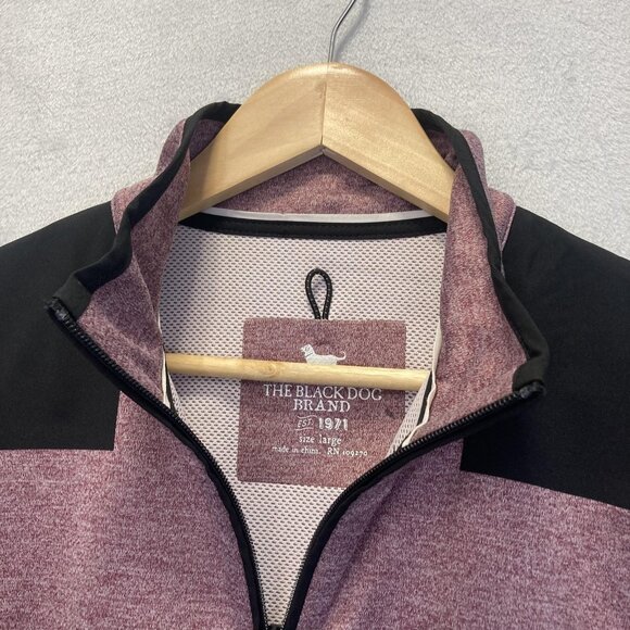 Black Dog Brand 1/4 Zip Mens Pullover Large Athletic Long Sleeve Performance EUC - Picture 16 of 16